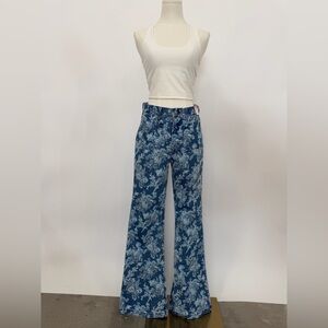 NWT Gap x LoveShackFancy Floral 70s Flare High Rise Jeans